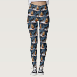 Schäferhund Jul Firande Säsong Leggings