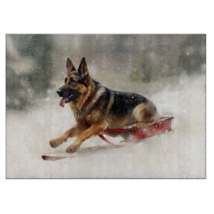 Schäferhund jul snö vinter