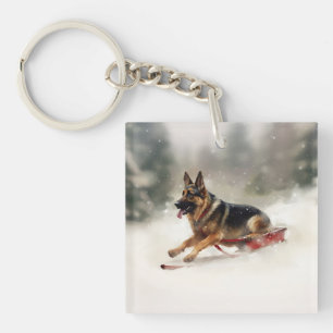 Schäferhund jul snö vinter