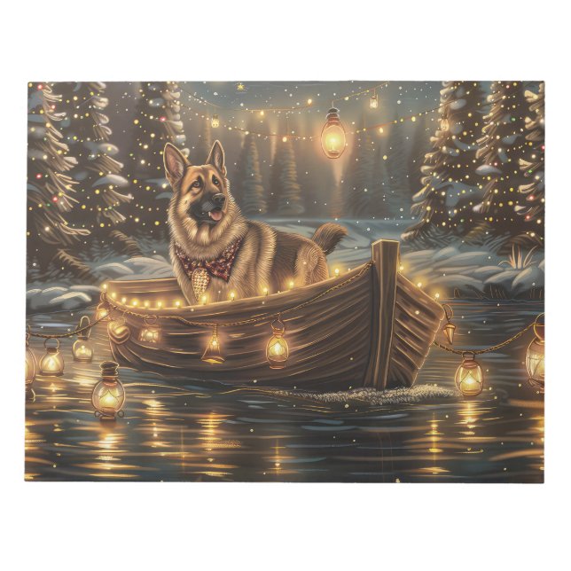 Schäferhund Julfestlig resa Anteckningsblock (Framsida)