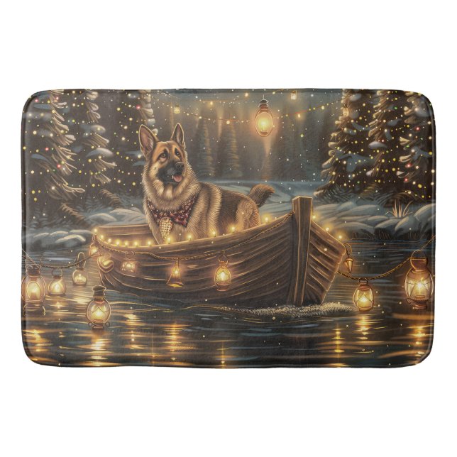 Schäferhund Julfestlig resa Badrumsmatta (Framsidan)