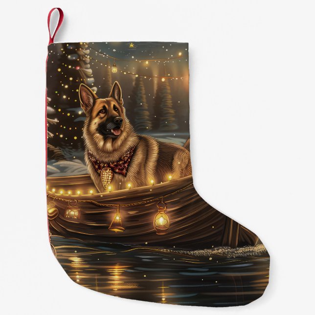 Schäferhund Julfestlig resa Liten Julstrumpa (Framsidan)