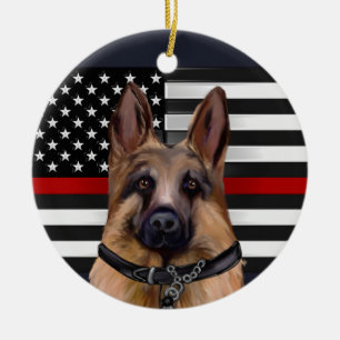 Schäferhund Julgransprydnad Keramik