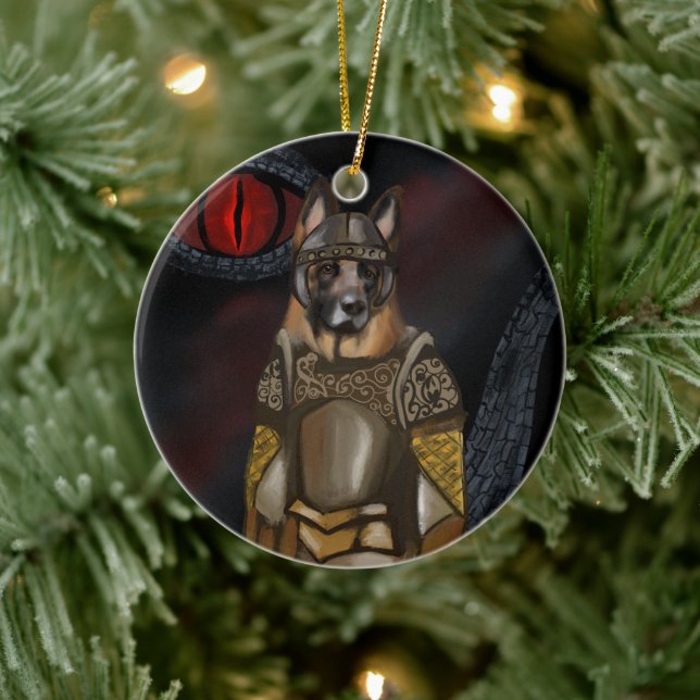 Schäferhund       julgransprydnad keramik (Träd)