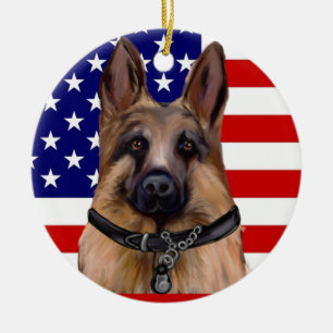 Schäferhund Julgransprydnad Keramik