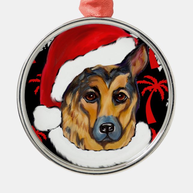 SCHÄFERHUND JULGRANSPRYDNAD METALL (Framsidan)
