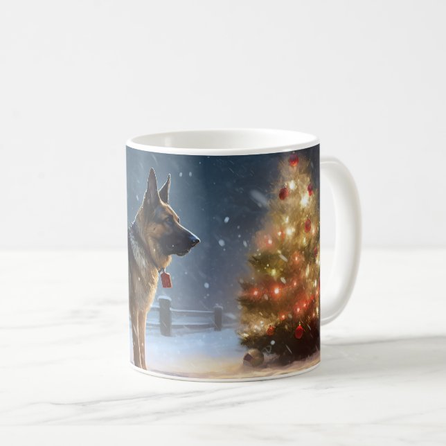 Schäferhund Julhögtid Kaffemugg (Framsida höger)