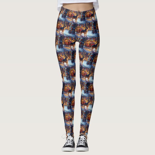 Schäferhund Julhögtid Leggings (Framsida)