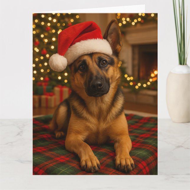 Schäferhund julkort kort (Framsida)