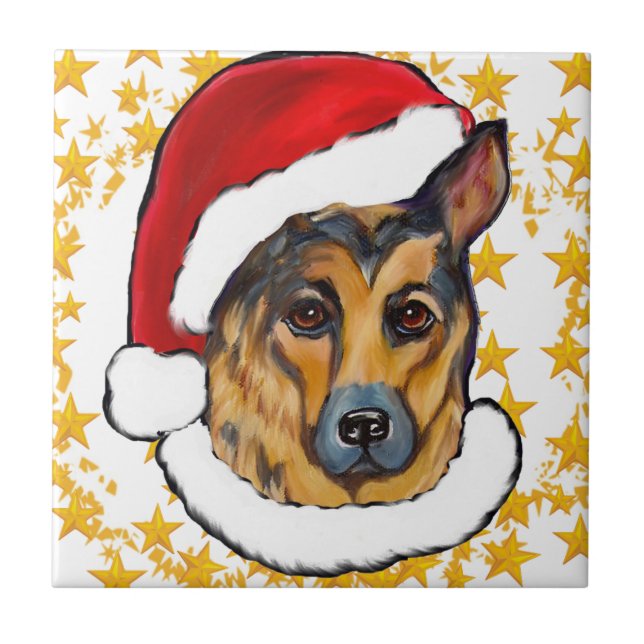 SCHÄFERHUND KAKELPLATTA (Framsidan)