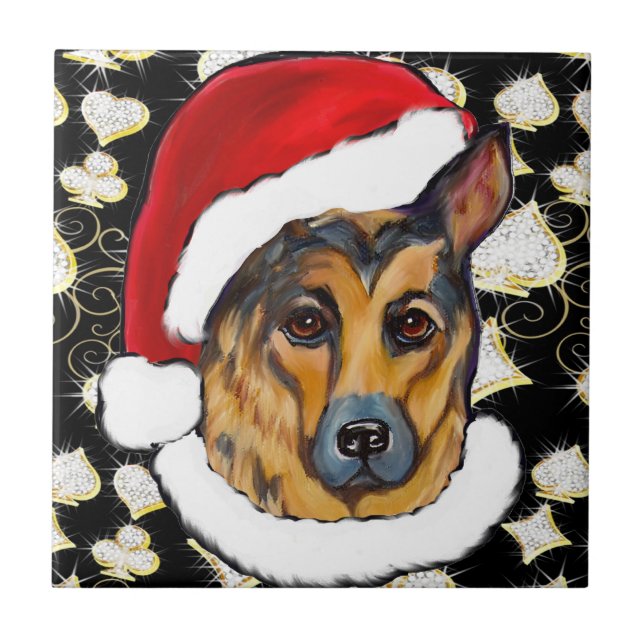 SCHÄFERHUND KAKELPLATTA (Framsidan)