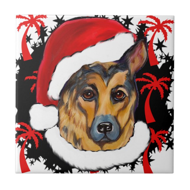 SCHÄFERHUND KAKELPLATTA (Framsidan)