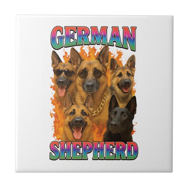 Schäferhund Kakelplatta (Framsidan)