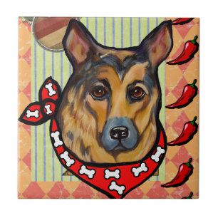 SCHÄFERHUND KAKELPLATTA