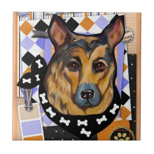 SCHÄFERHUND KAKELPLATTA