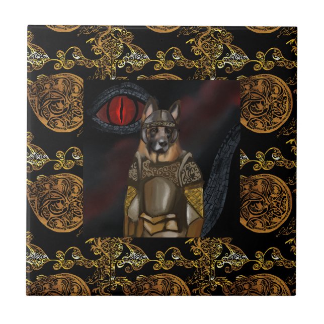 Schäferhund Kakelplatta (Framsidan)