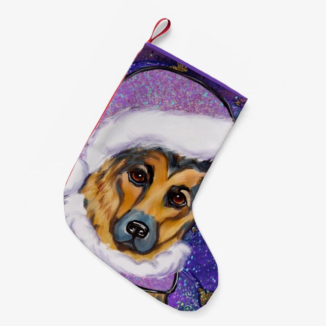 Schäferhund        liten julstrumpa (Framsidan (Hängande))