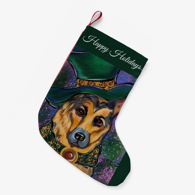 Schäferhund        liten julstrumpa (Framsidan (Hängande))