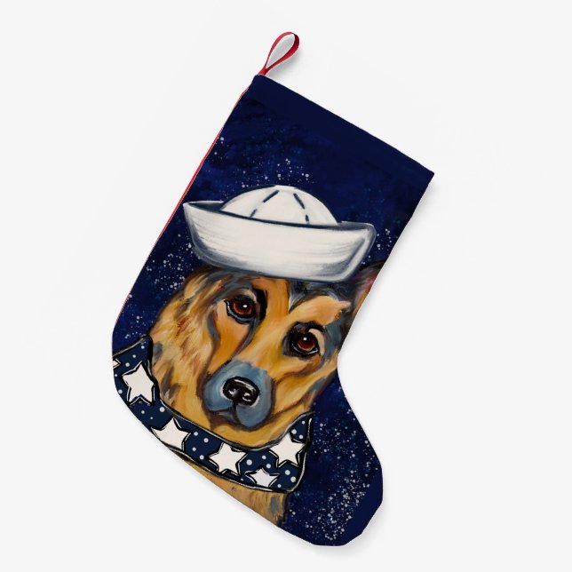 Schäferhund Liten Julstrumpa (Framsidan (Hängande))