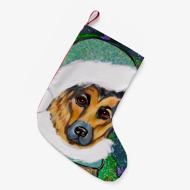 Schäferhund        liten julstrumpa (Framsidan (Hängande))