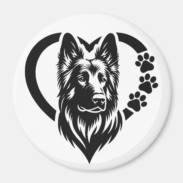 Schäferhund Magnet (Framsidan)