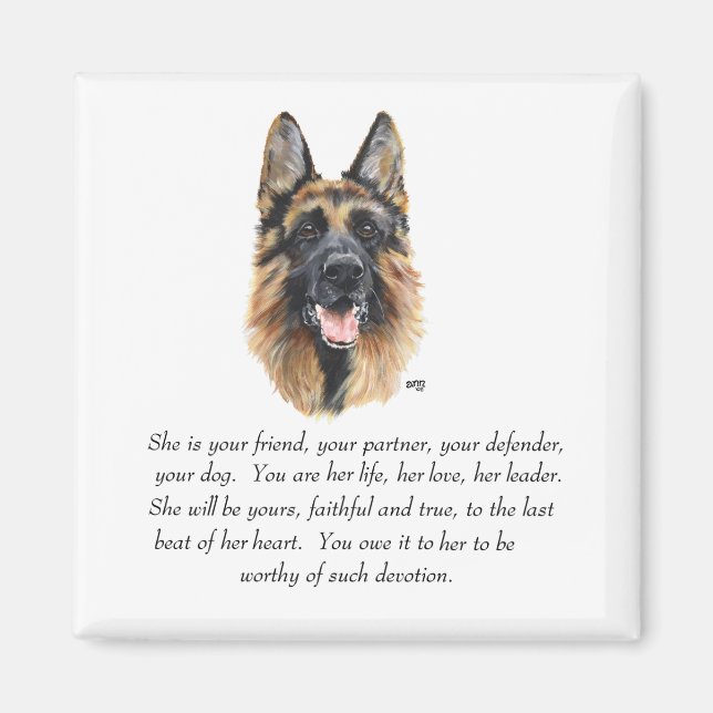 Schäferhund Magnet (Framsidan)