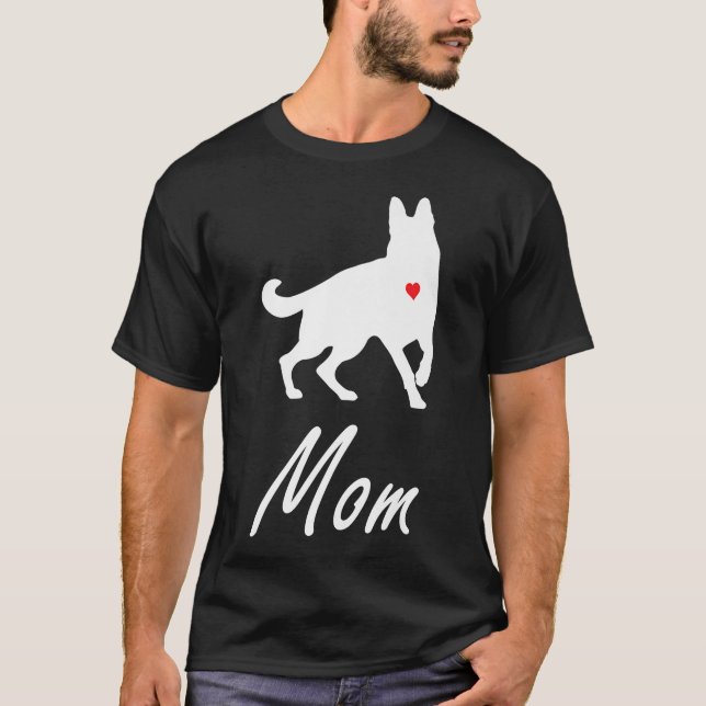 Schäferhund Mamma Mor T Shirt (Framsida)