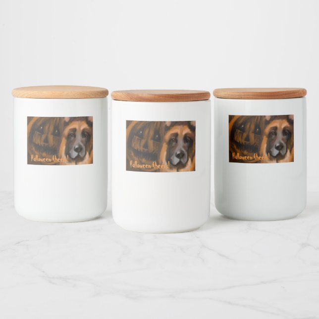 Schäferhund  mat etiketter (Flaskor)