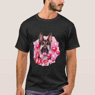 Schäferhund Med Hjärtans Kärlek T Shirt