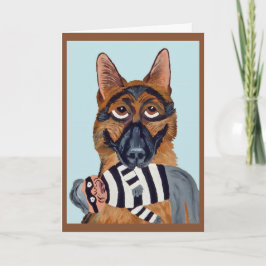 Schäferhund med inbrottstoj kort