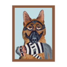 Schäferhund med inbrottstoj