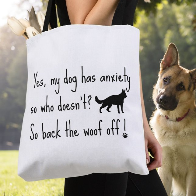 Schäferhund Min Hund Har Ångest Backa Undan Morra  Tygkasse (Skapare uppladdad)