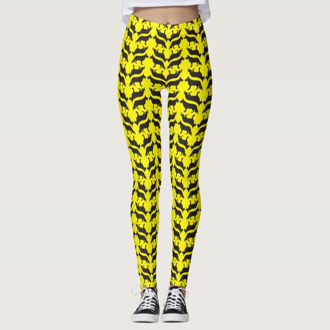 Schäferhund mönster leggings (Framsida)