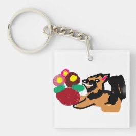 Schäferhund och blommor bra