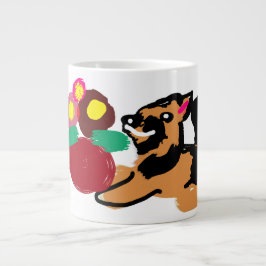 Schäferhund och blommor bra jumbo mugg