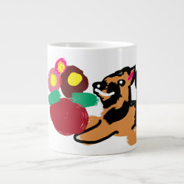 Schäferhund och blommor bra jumbo mugg
