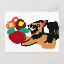 Schäferhund och blommor bra