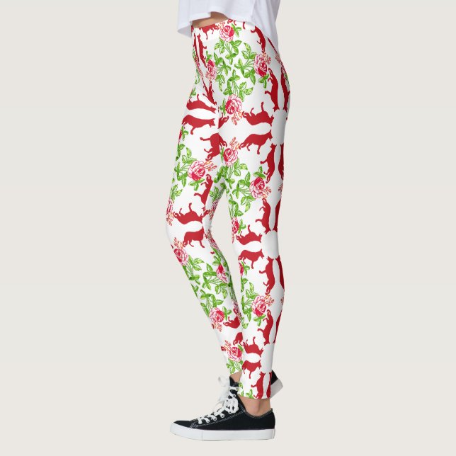 Schäferhund och Rosor Leggings (Vänster)