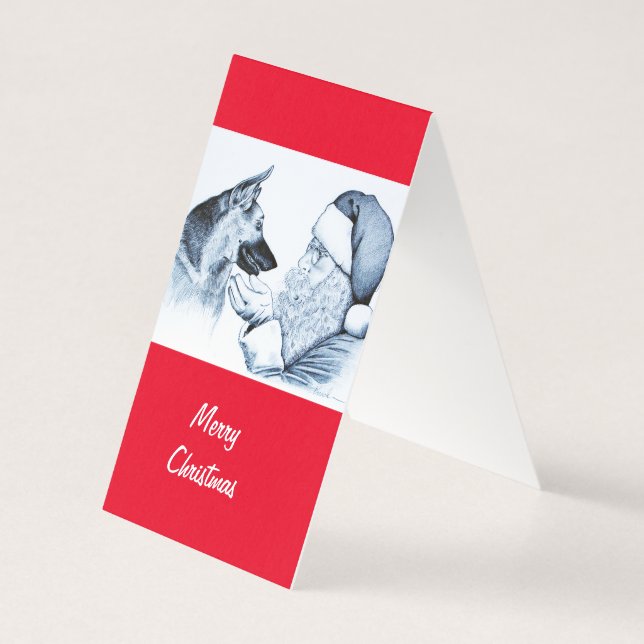 Schäferhund och tomte kort (Baksida)