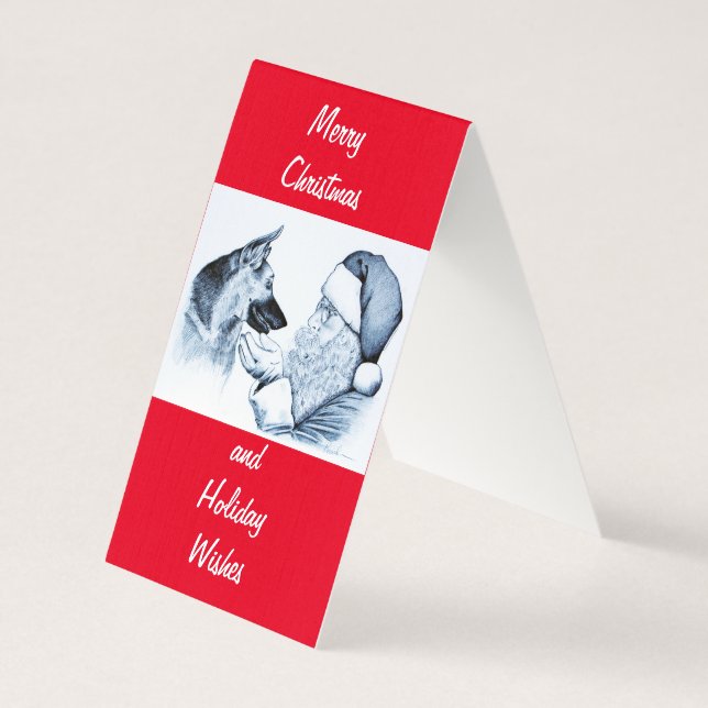 Schäferhund och tomte kort (Baksida)