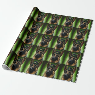 Schäferhund på St. Patricks dag-dräkt Presentpapper
