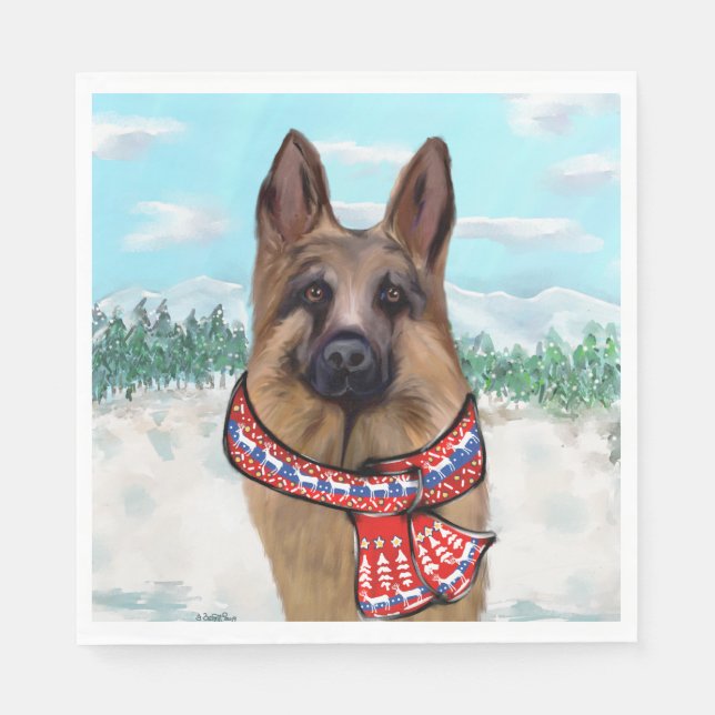 Schäferhund Pappersservett (Framsidan)