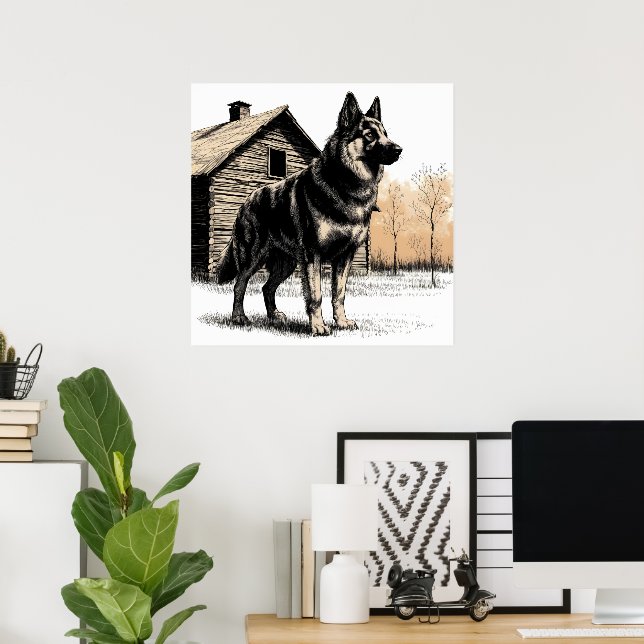 Schäferhund Poster (Hemmakontoret)