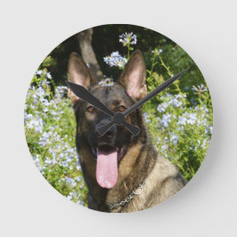 Schäferhund Rund Klocka