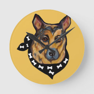 SCHÄFERHUND RUND KLOCKA