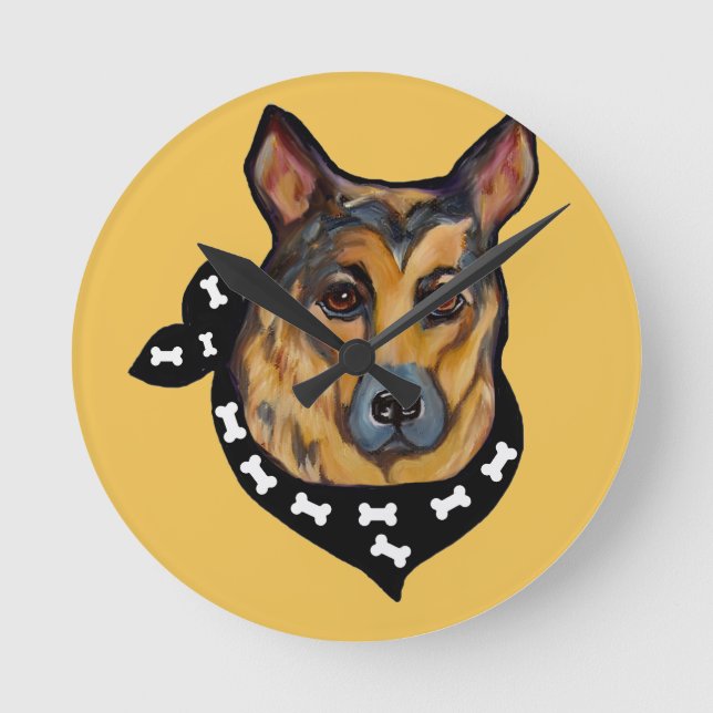 SCHÄFERHUND RUND KLOCKA (Framsida)
