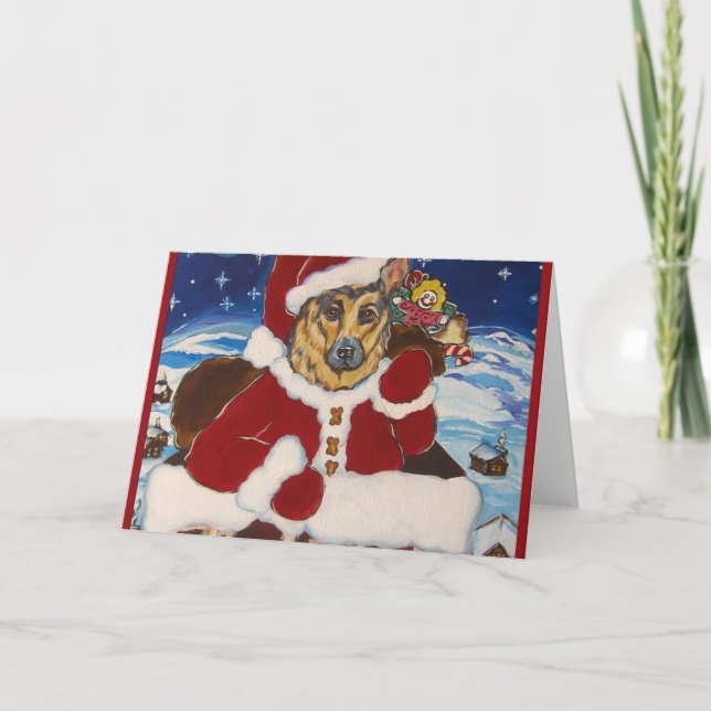 Schäferhund Santa Helgkort (Framsida)