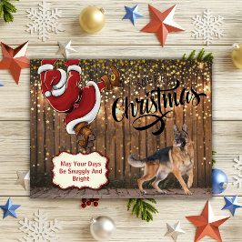 Schäferhund Santa Jul Postkort Helg Vykort