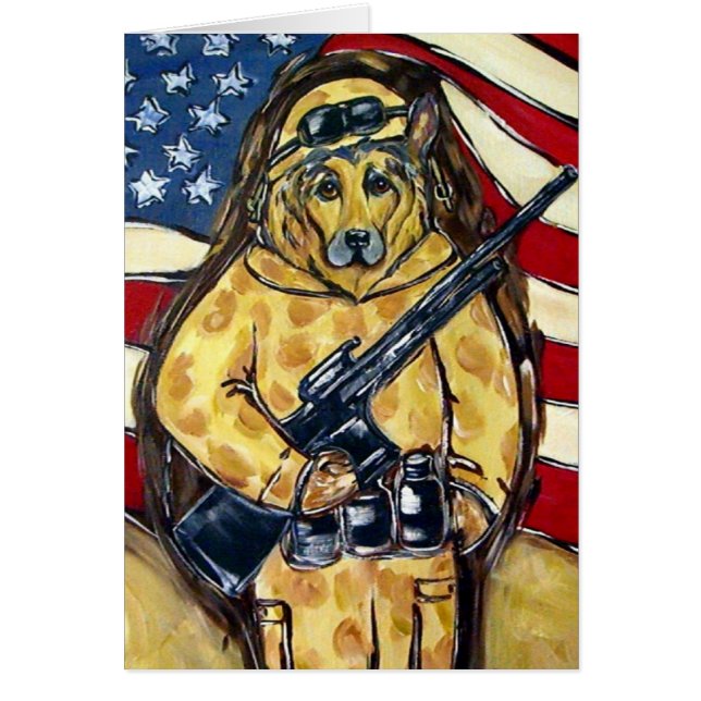 Schäferhund Soldat Hälsningskort (Framsidan)