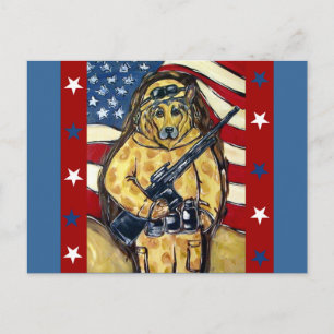 Schäferhund Soldat Vykort